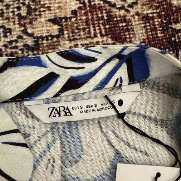 ZARA blue&white Damask dress NWT - Picture 2 of 4